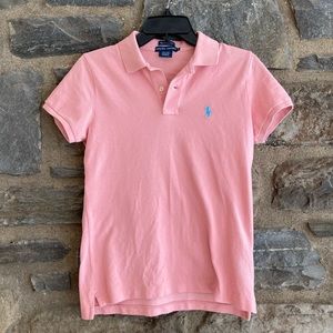 Ralph Lauren Pink Skinny Short Sleeved Polo (M)
